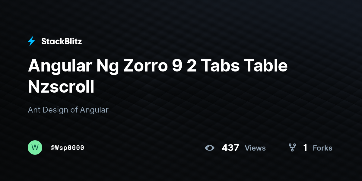 Angular Ng Zorro 9 2 Tabs Table Nzscroll StackBlitz