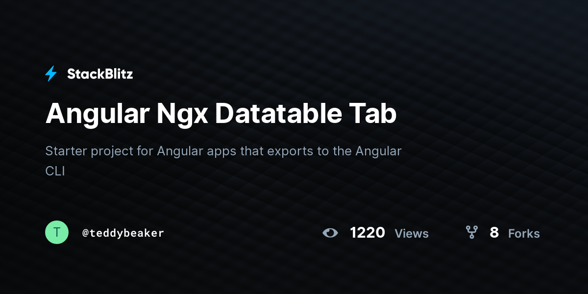 Angular Ngx Datatable Tab StackBlitz