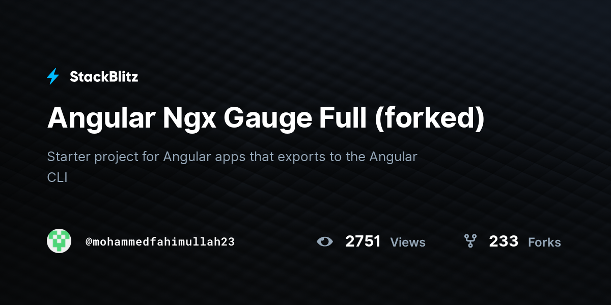 Angular Ngx Gauge Full (forked) StackBlitz
