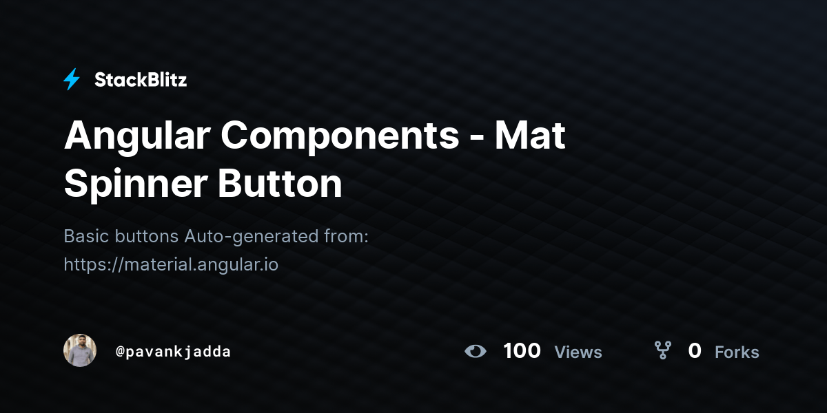 Angular Components Mat Spinner Button StackBlitz