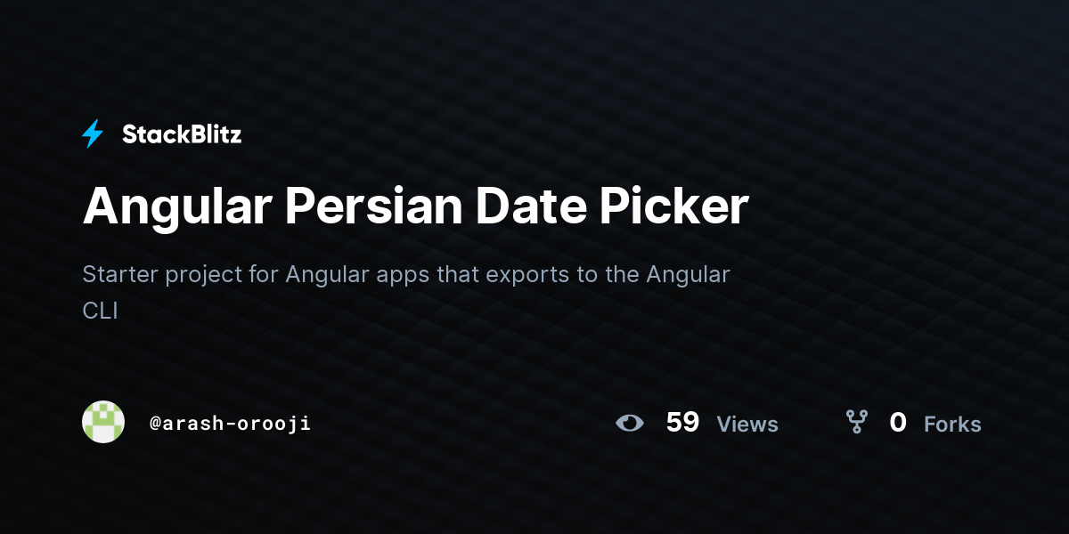 Angular Persian Date Picker StackBlitz