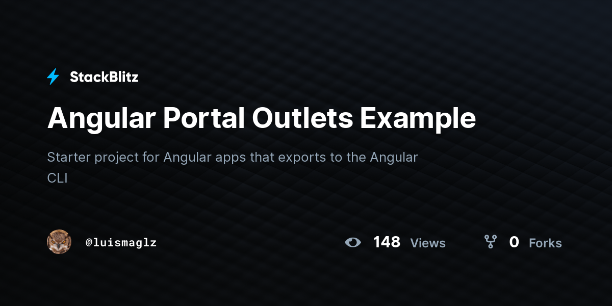 Angular Portal Outlets Example StackBlitz