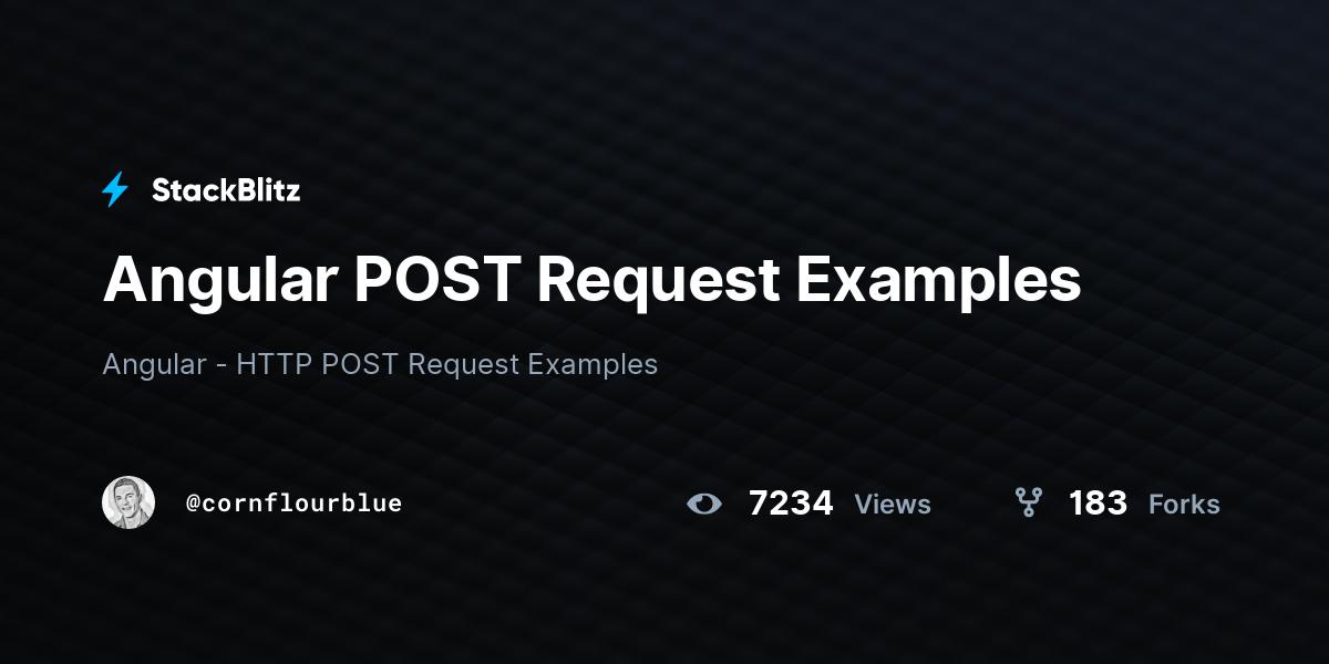Angular POST Request Examples StackBlitz