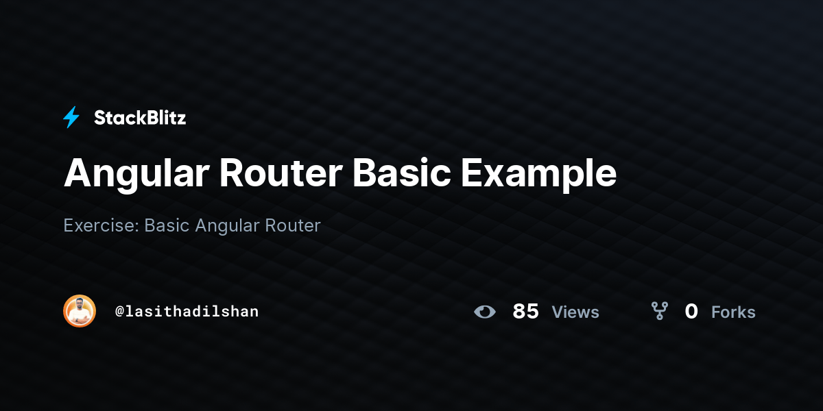 Angular Router Basic Example StackBlitz