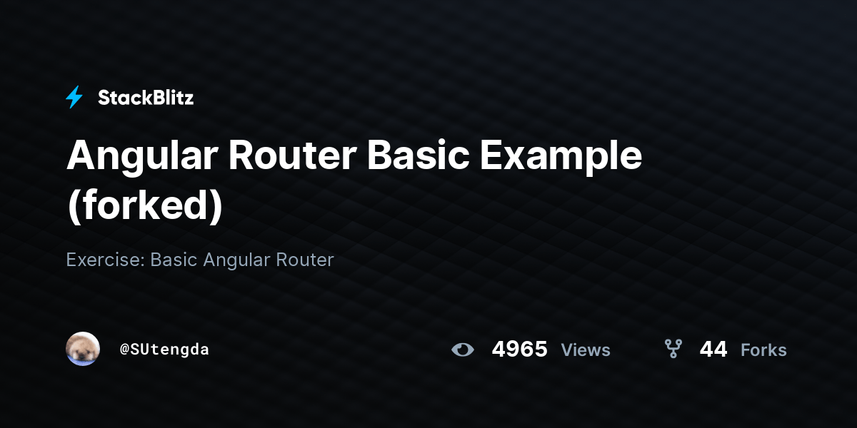 Angular Router Basic Example (forked) StackBlitz