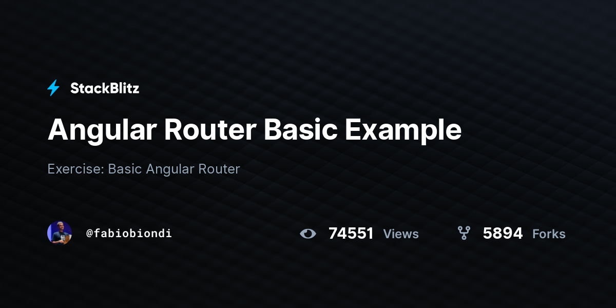 Angular Router Basic Example StackBlitz