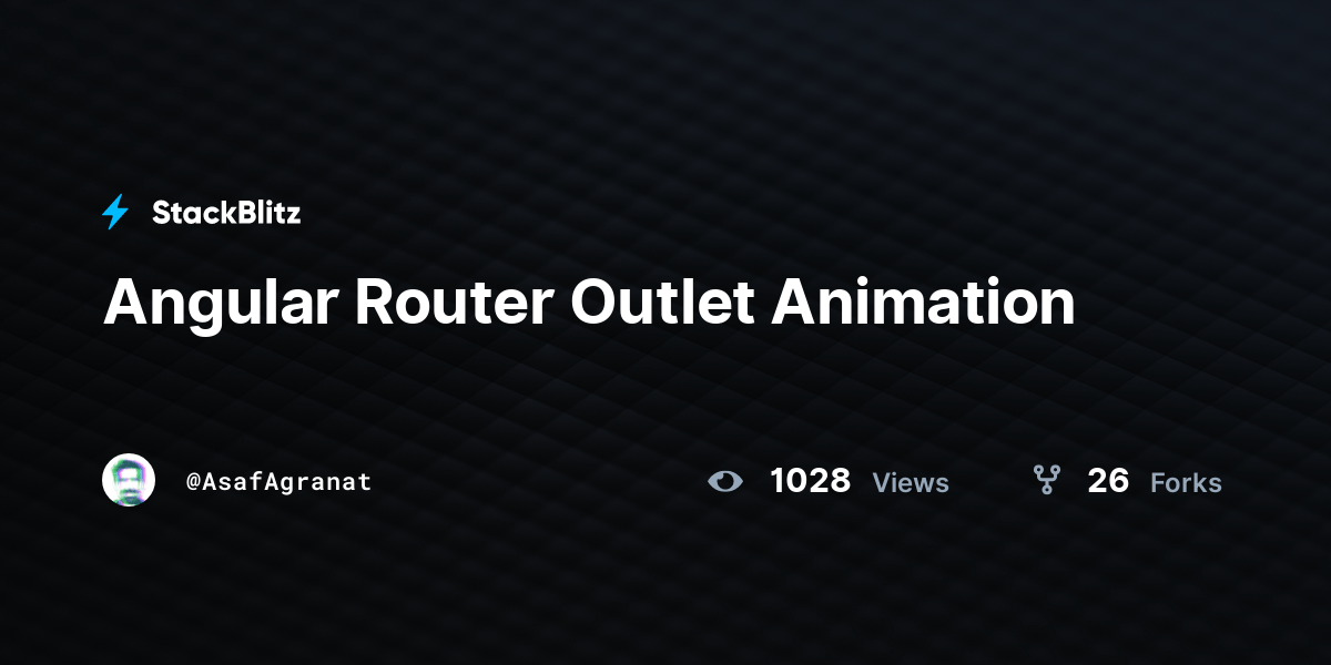 Angular Router Outlet Animation StackBlitz