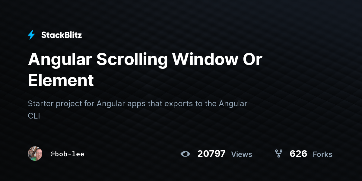 Angular Scrolling Window Or Element StackBlitz