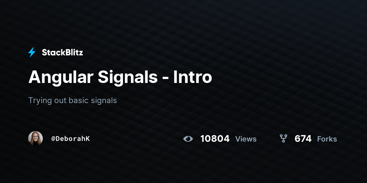 Angular Signals Intro StackBlitz