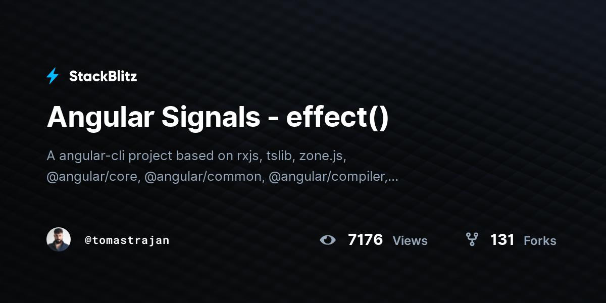Angular Signals effect() StackBlitz