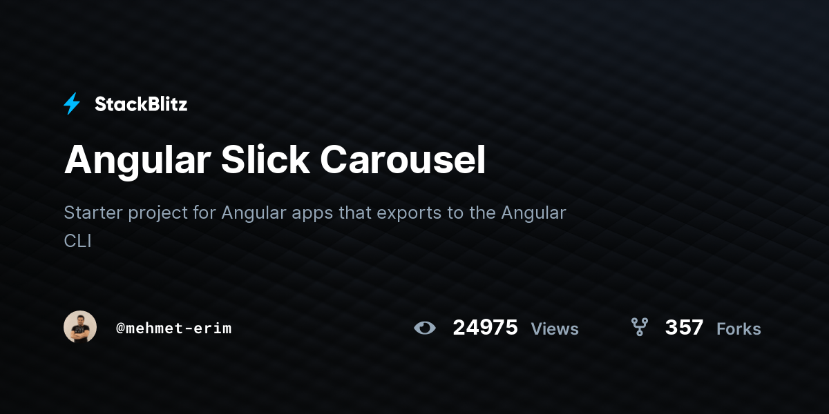 Angular Slick Carousel StackBlitz
