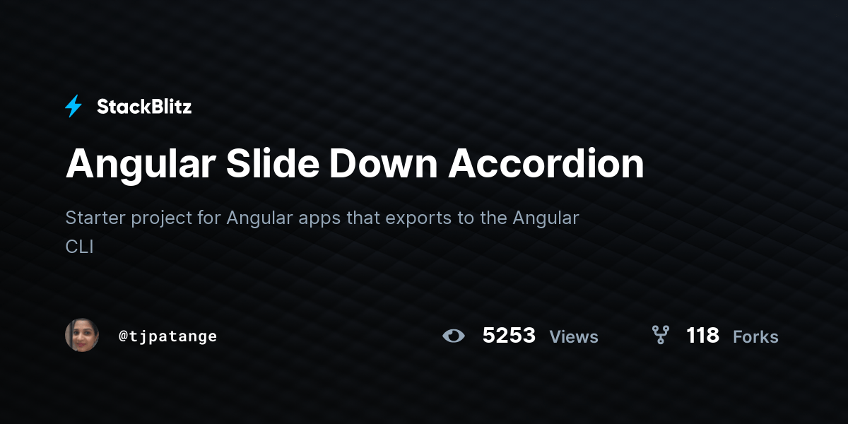 Angular Slide Down Accordion StackBlitz
