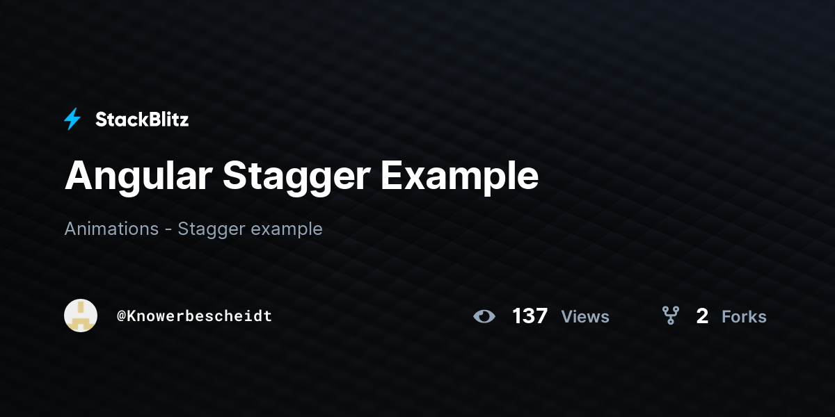 Angular Stagger Example StackBlitz