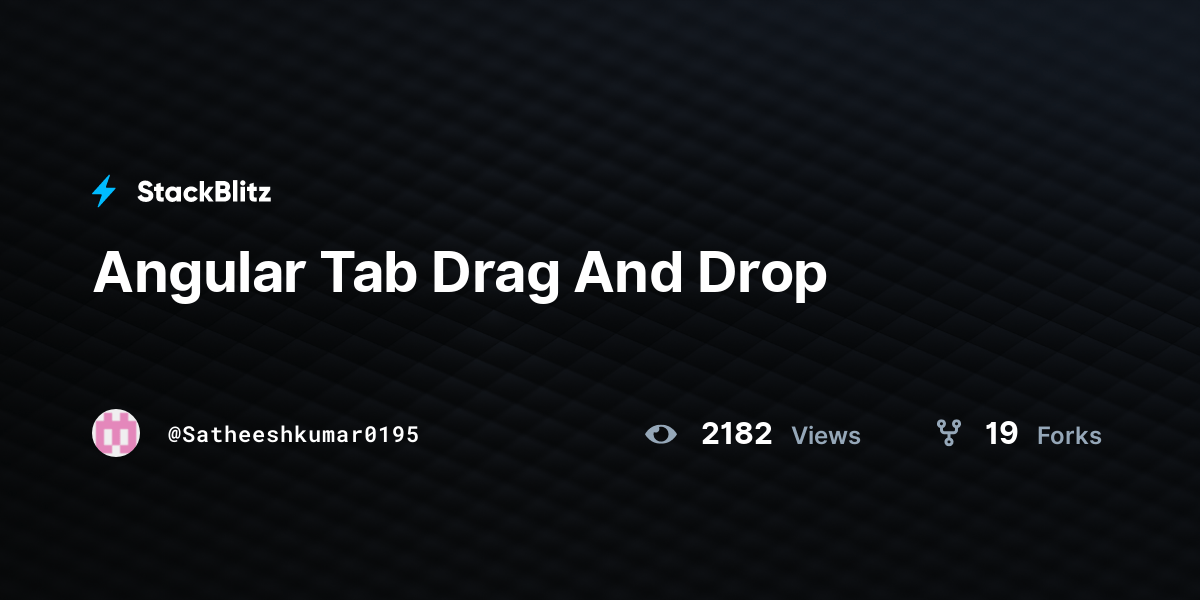 Angular Tab Drag And Drop StackBlitz
