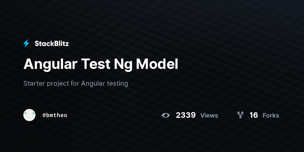 Angular Test Ng Model StackBlitz