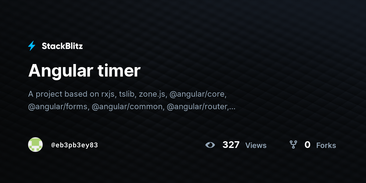 Angular timer StackBlitz
