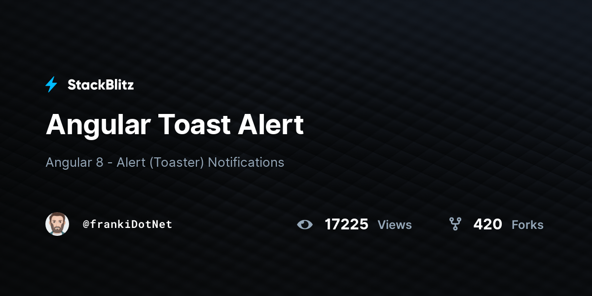 Angular Toast Alert StackBlitz