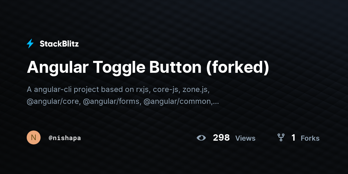 Angular Toggle Button (forked) StackBlitz