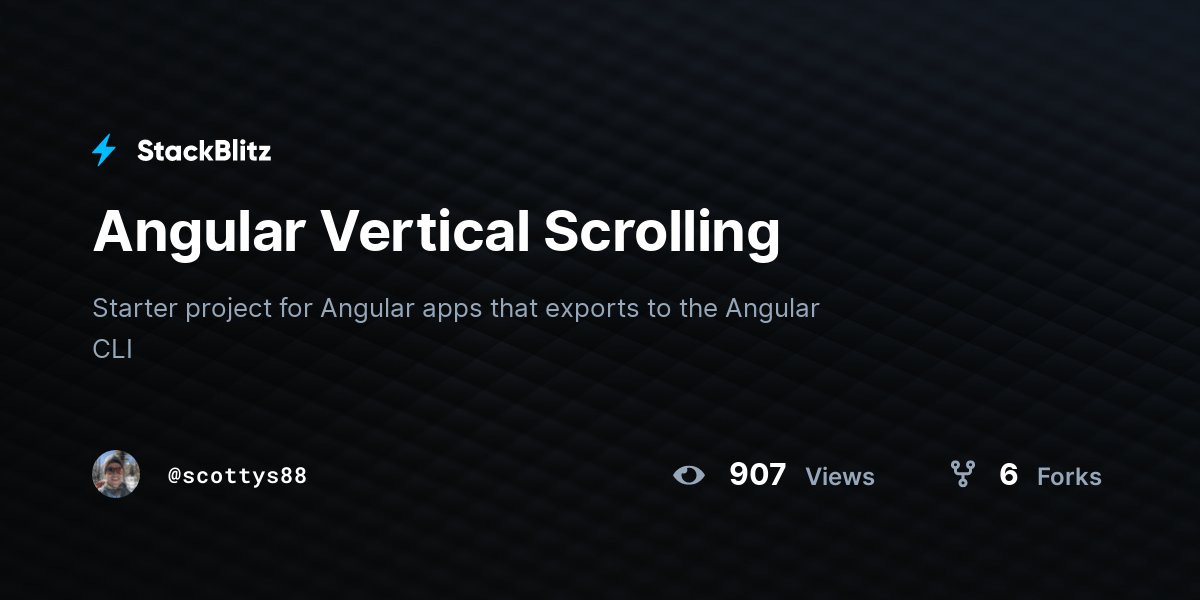Angular Vertical Scrolling StackBlitz
