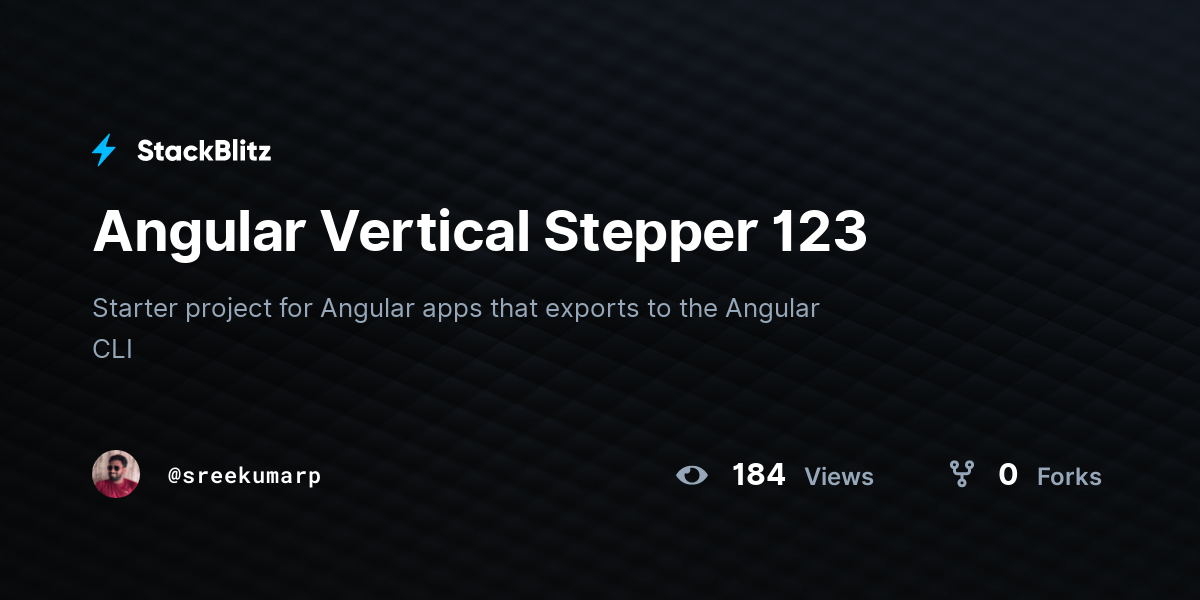 Angular Vertical Stepper 123 StackBlitz
