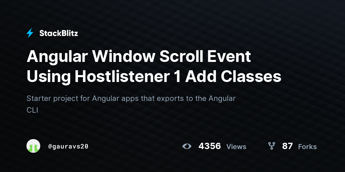 Angular Window Scroll Event Using Hostlistener 1 Add Classes StackBlitz