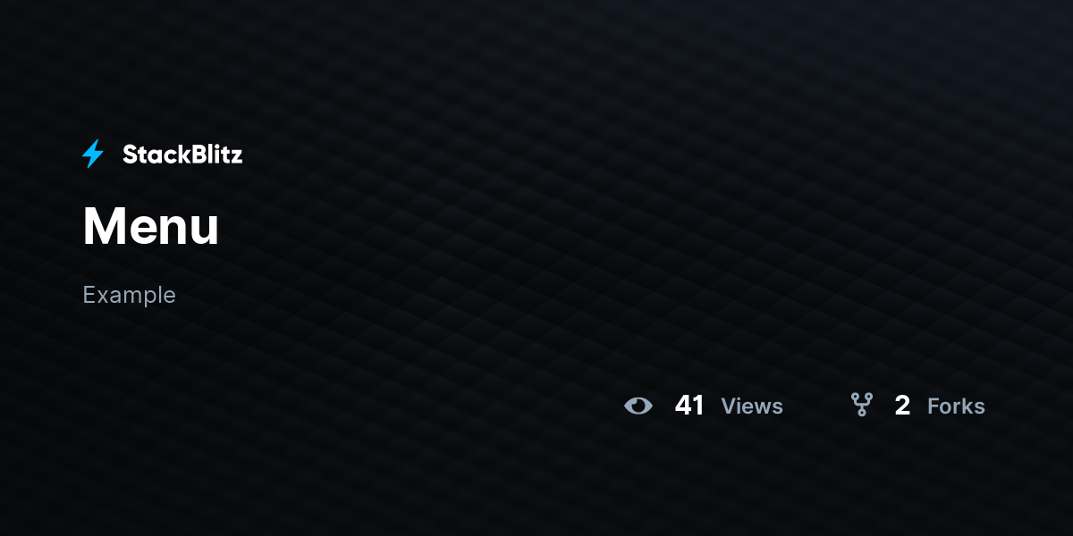 Menu StackBlitz