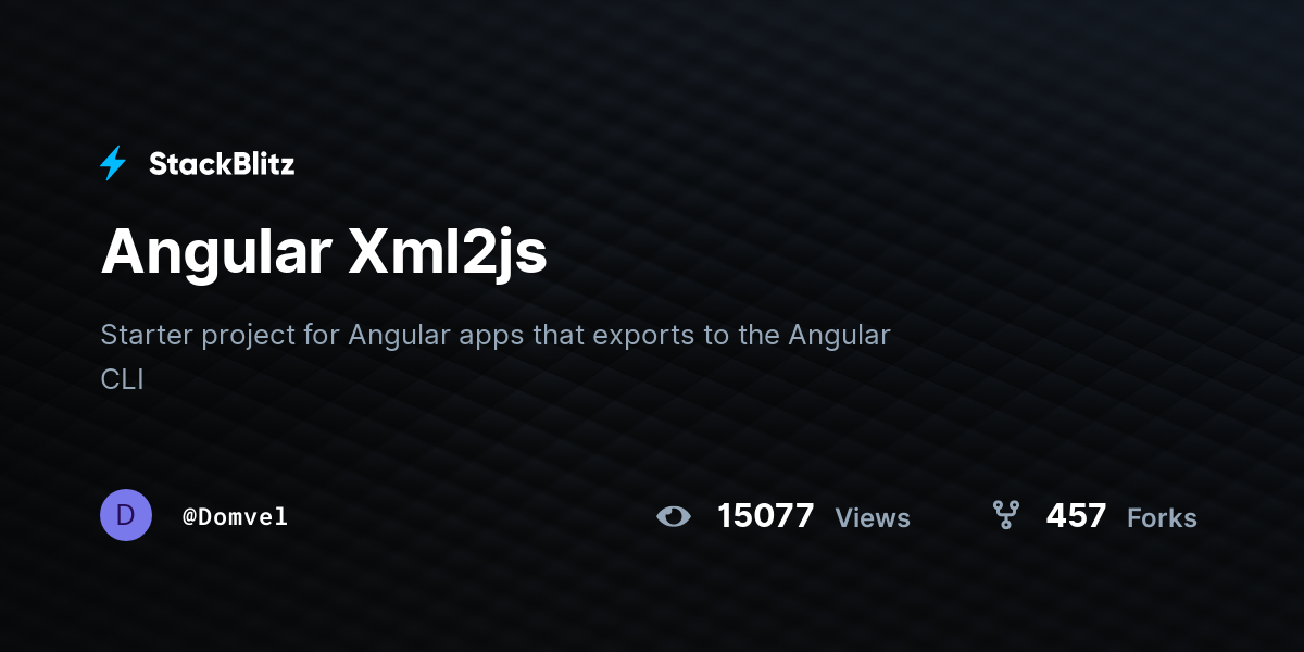 Angular Xml2js StackBlitz