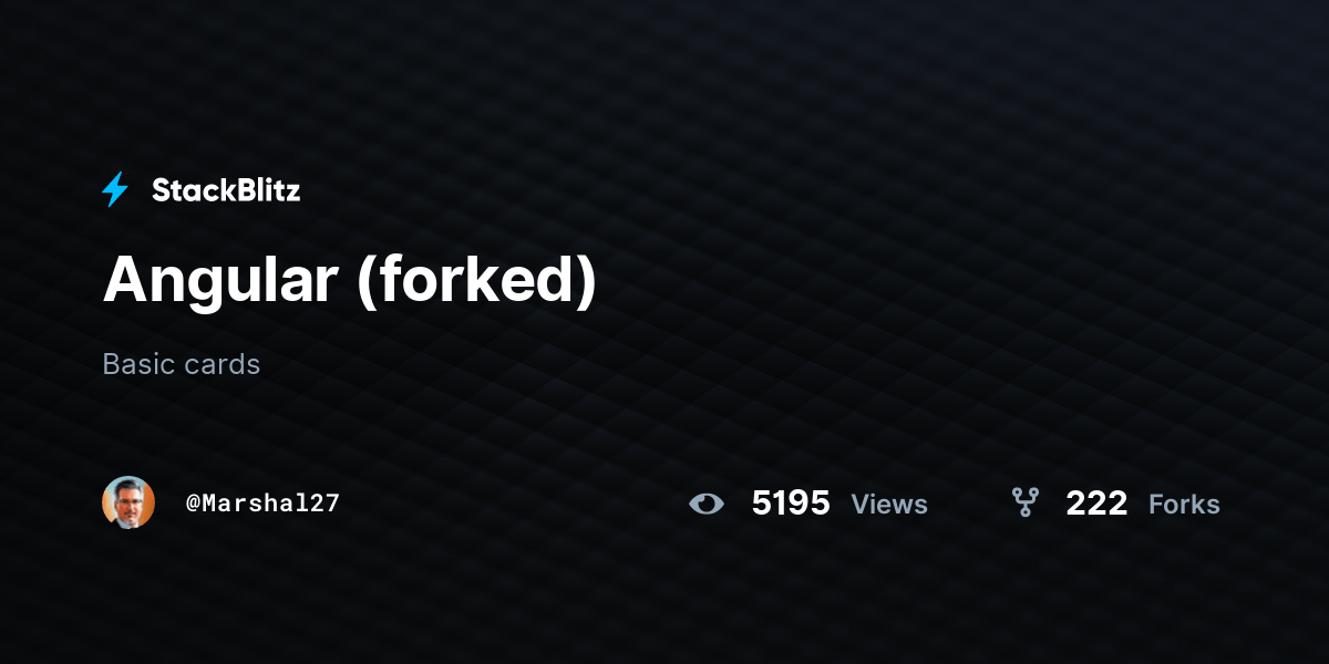 Angular (forked) StackBlitz