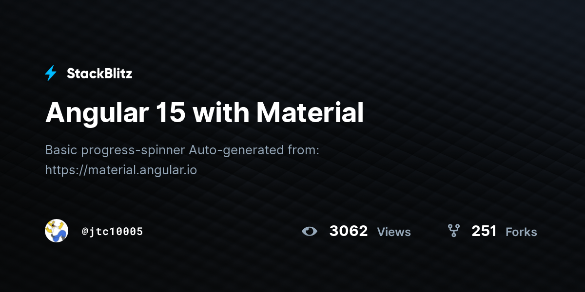 Angular 15 with Material StackBlitz