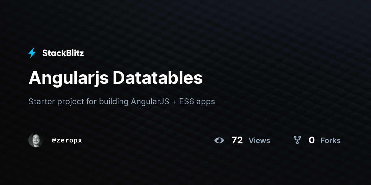 Angularjs Datatables StackBlitz