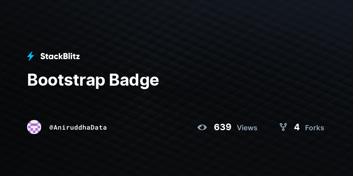Bootstrap Badge StackBlitz