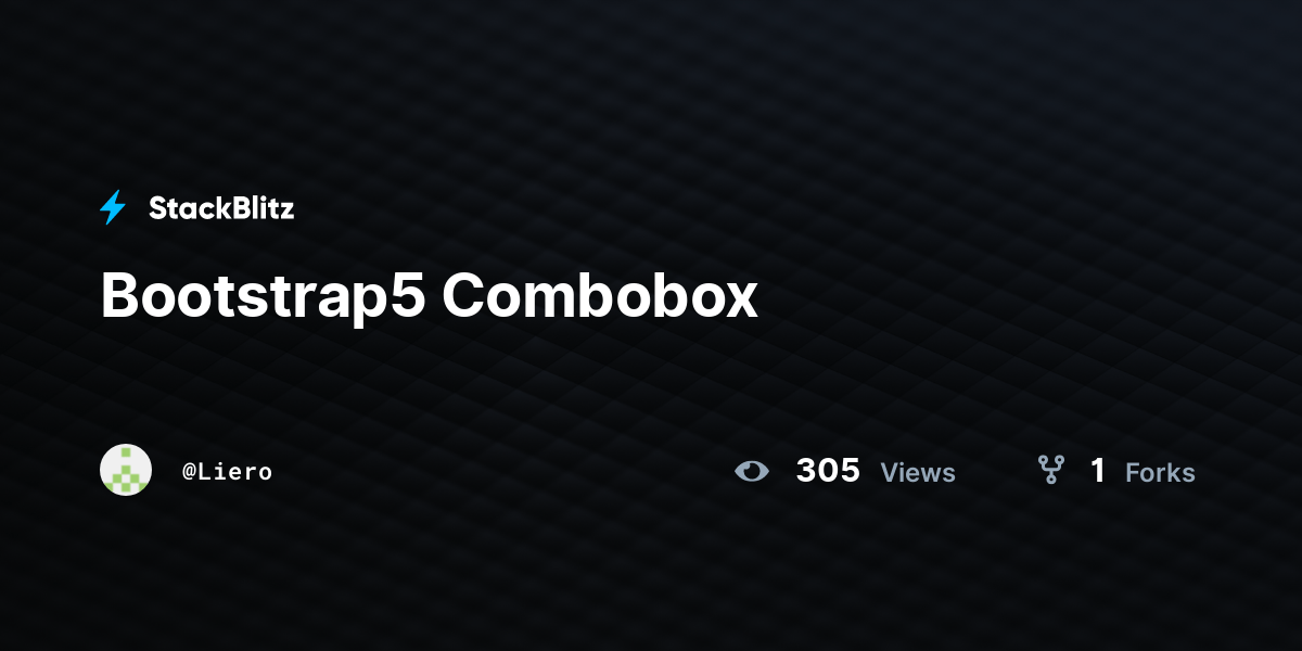 Bootstrap5 Combobox StackBlitz