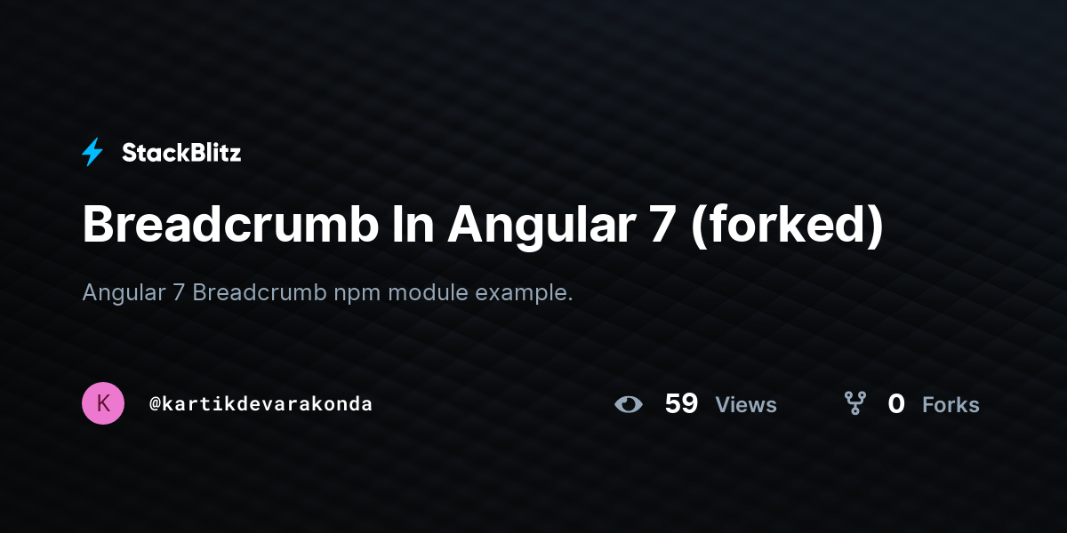 Breadcrumb In Angular 7 (forked) StackBlitz