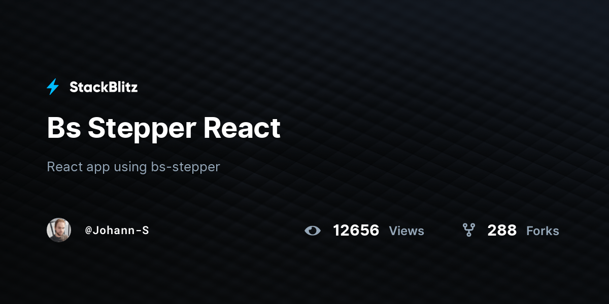 Bs Stepper React StackBlitz
