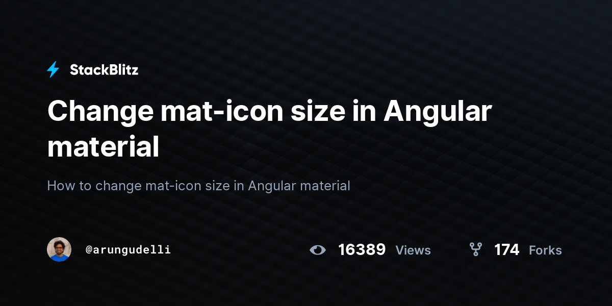Change maticon size in Angular material StackBlitz