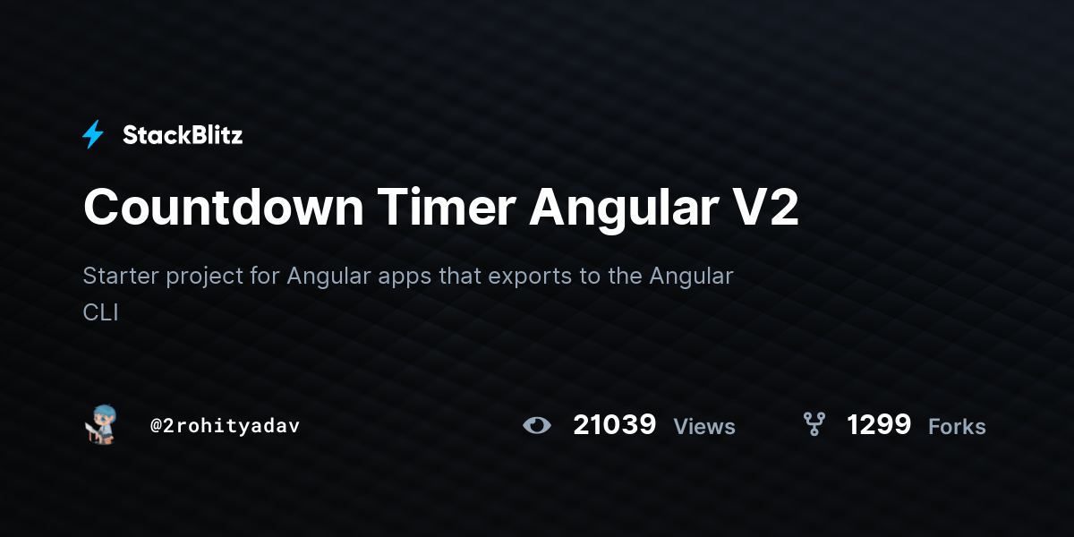 Countdown Timer Angular V2 StackBlitz