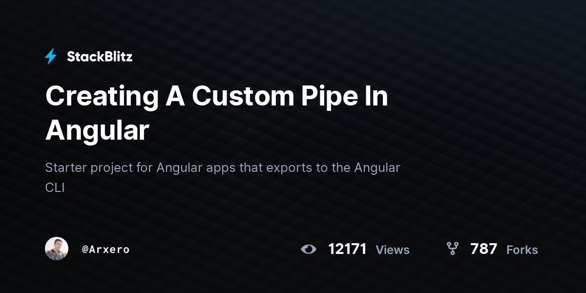 Creating A Custom Pipe In Angular StackBlitz