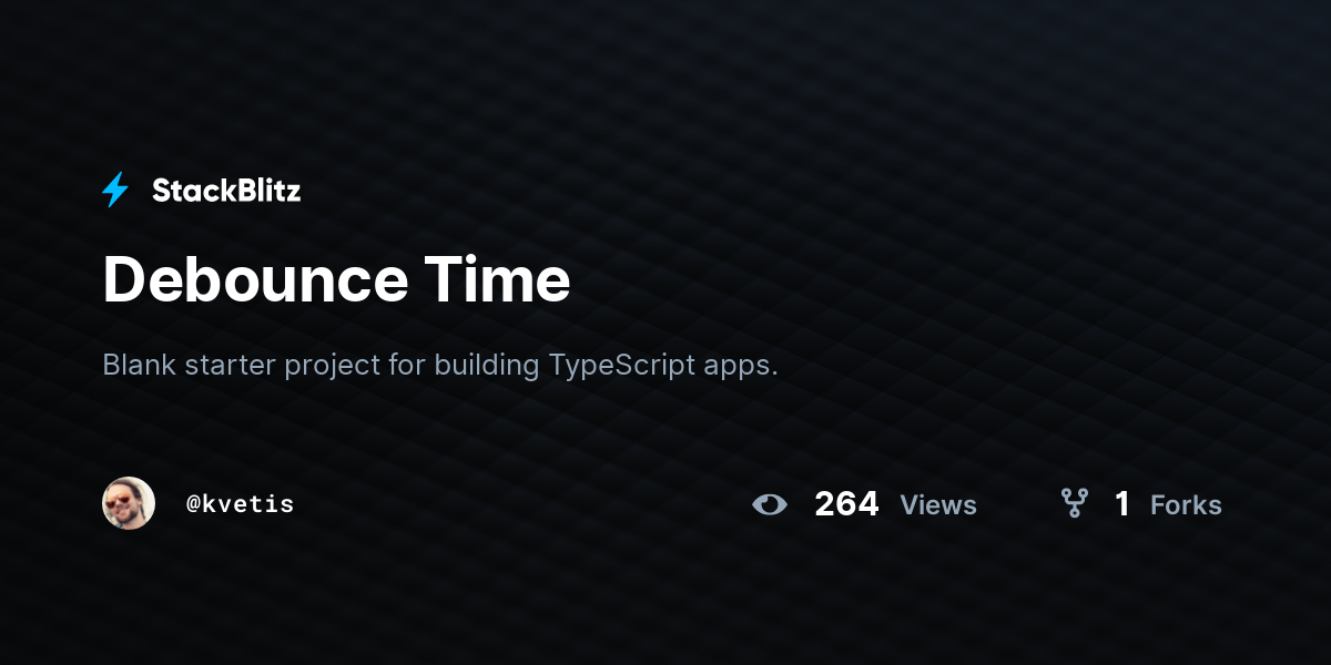 Debounce Time StackBlitz