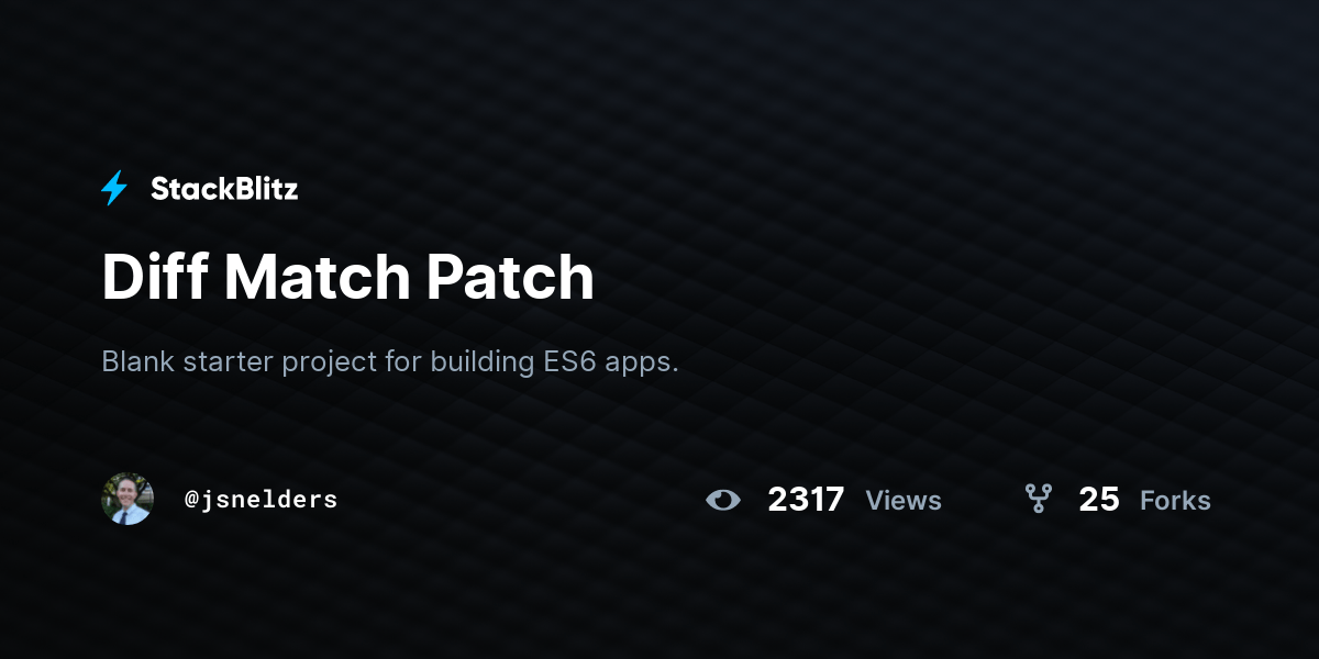 Diff Match Patch StackBlitz