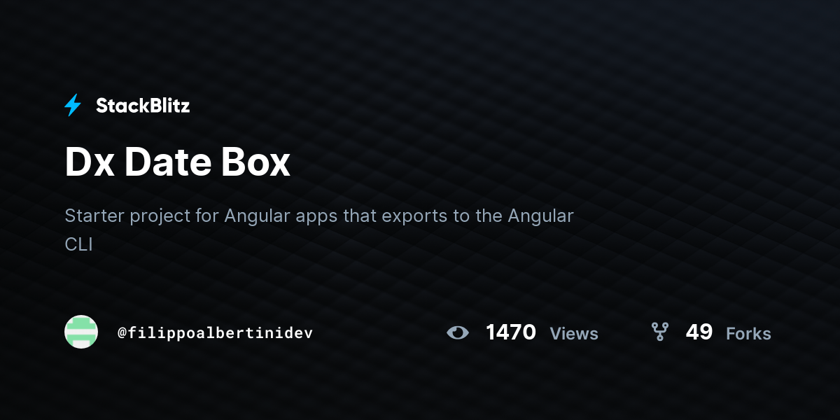 Dx Date Box StackBlitz