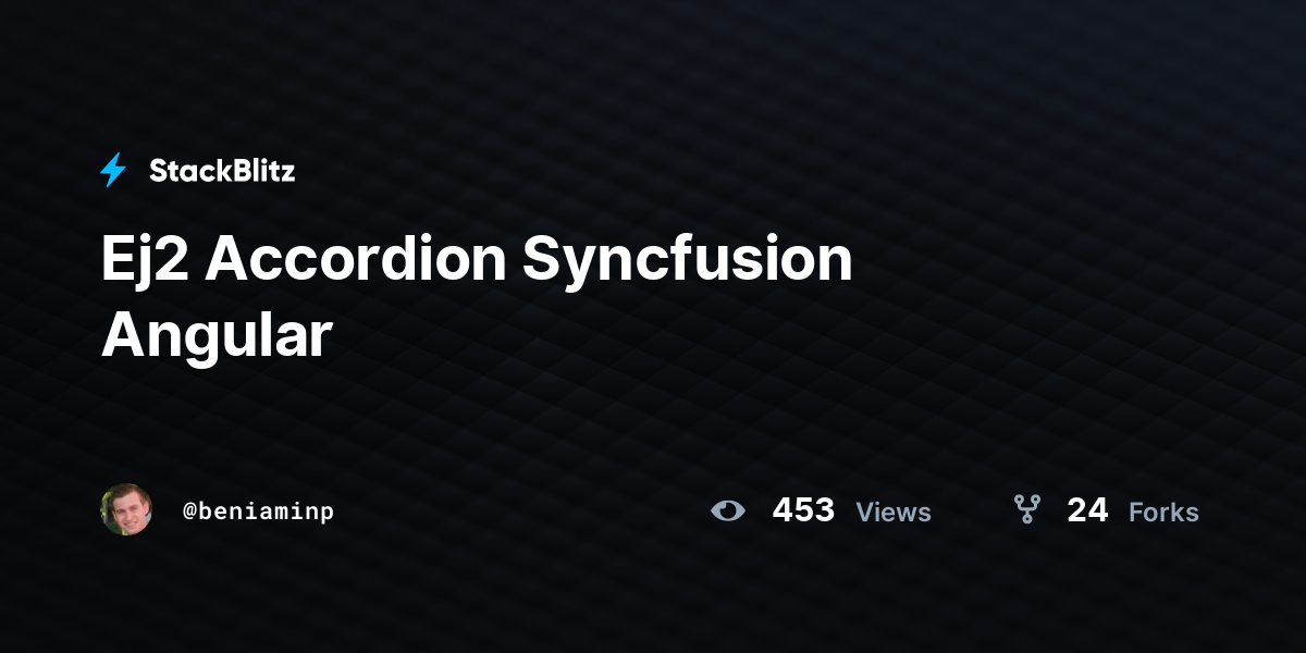 Ej2 Accordion Syncfusion Angular StackBlitz