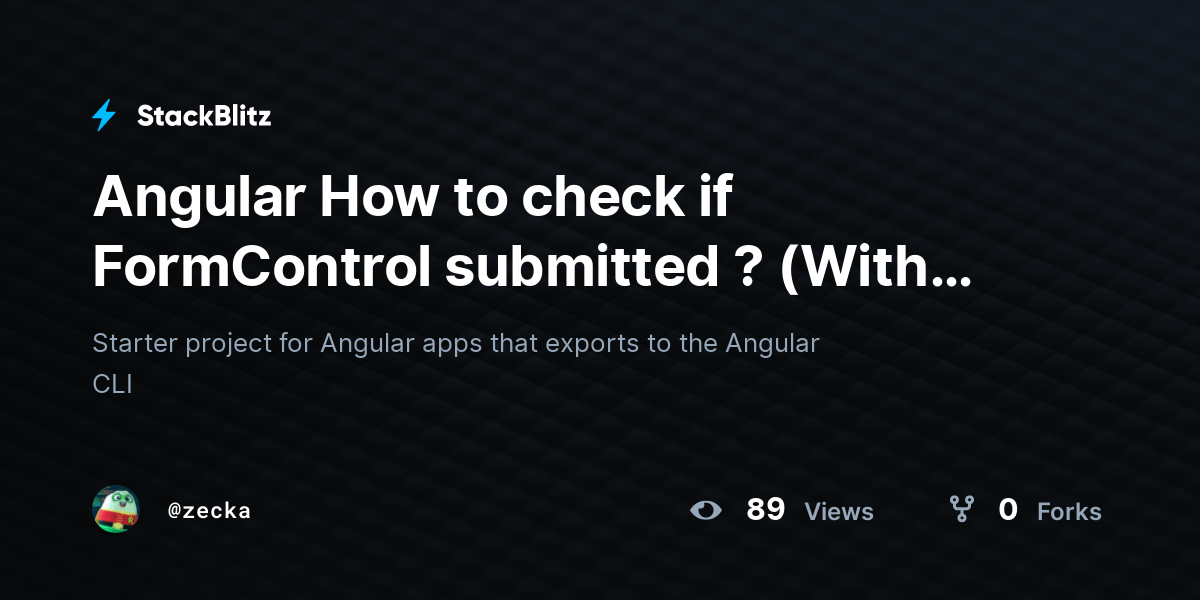 Angular How to check if FormControl submitted ? (With maticon