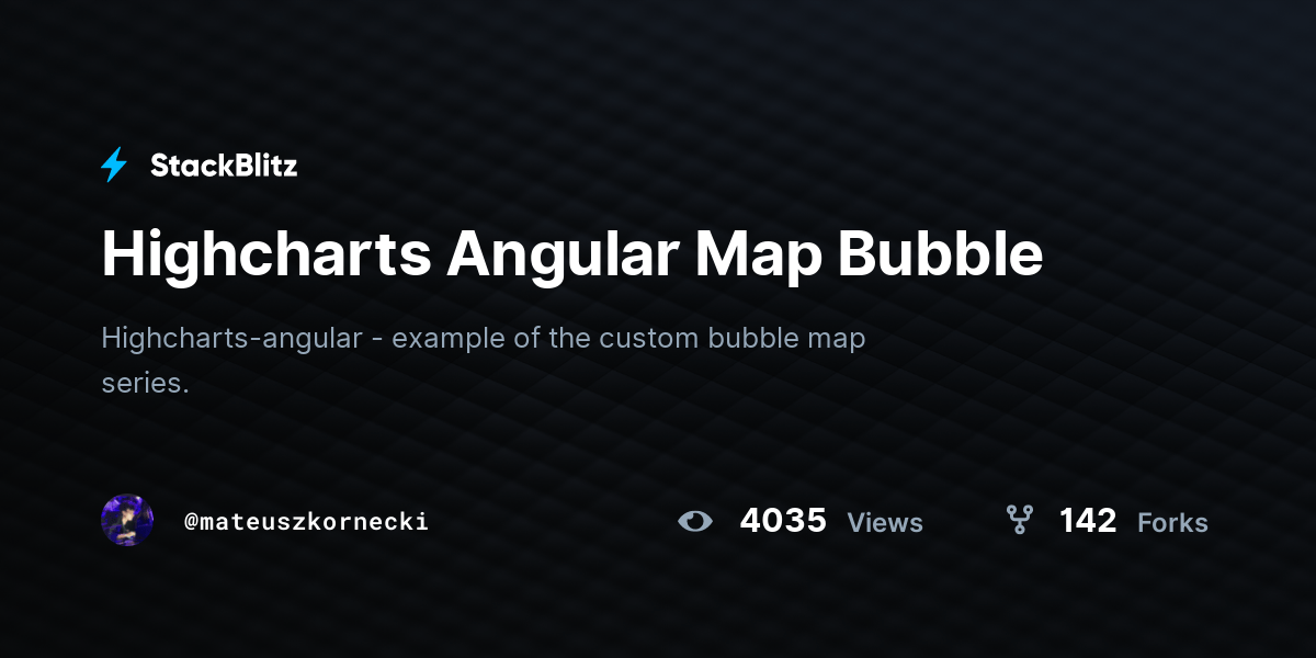 Highcharts Angular Map Bubble StackBlitz