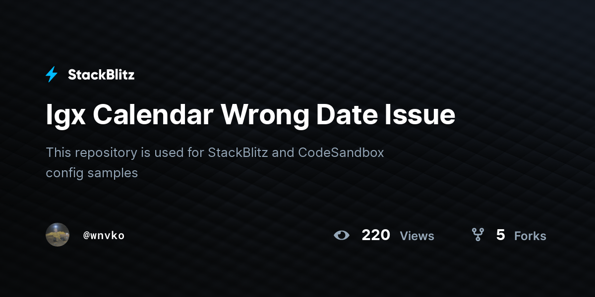 Igx Calendar Wrong Date Issue StackBlitz