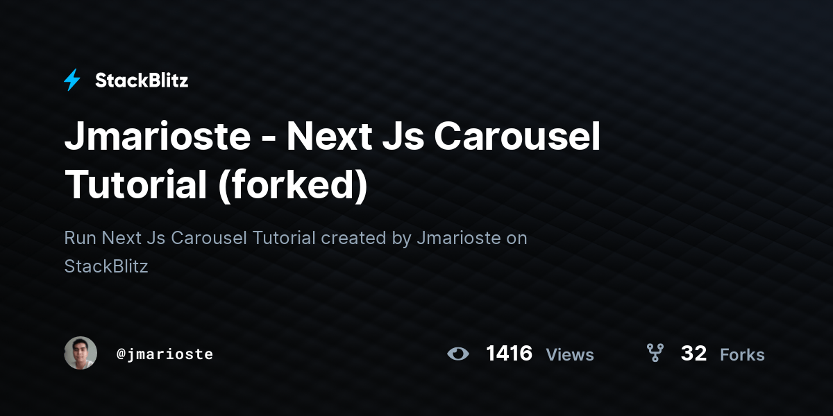 Jmarioste Next Js Carousel Tutorial (forked) StackBlitz