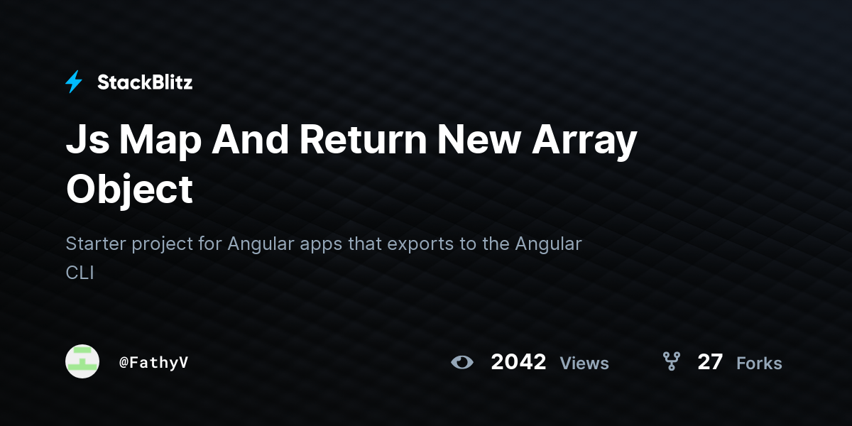 Js Map Return New Object Js Map And Return New Array Object StackBlitz