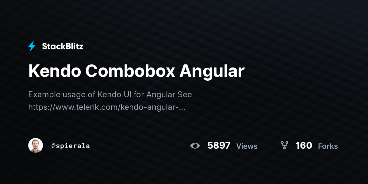 Kendo Combobox Angular StackBlitz