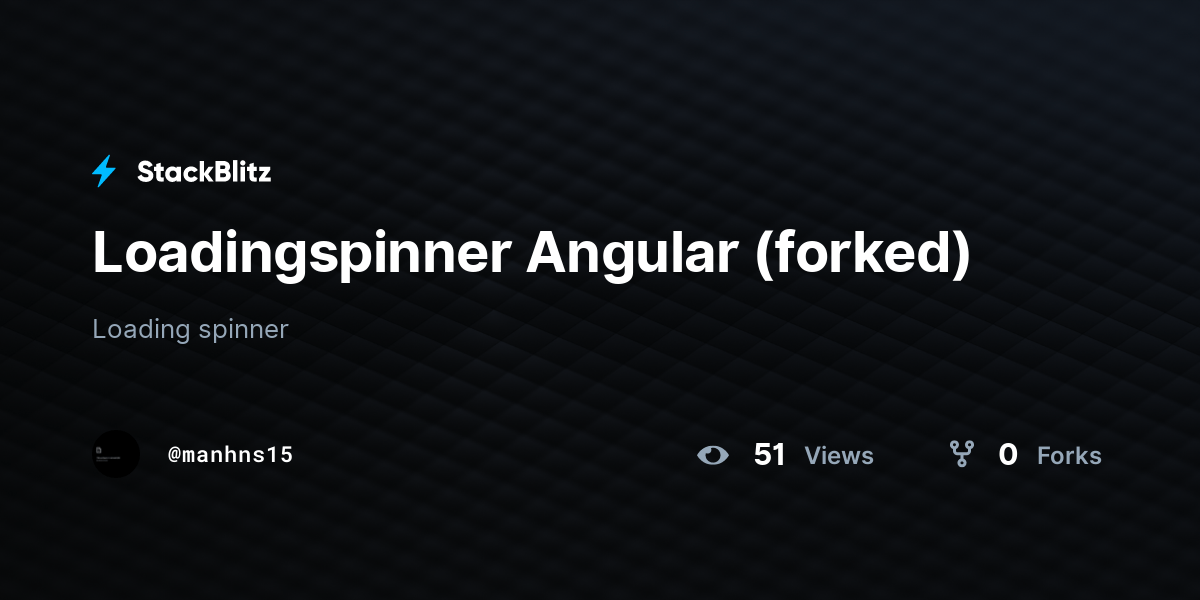 Loadingspinner Angular (forked) StackBlitz