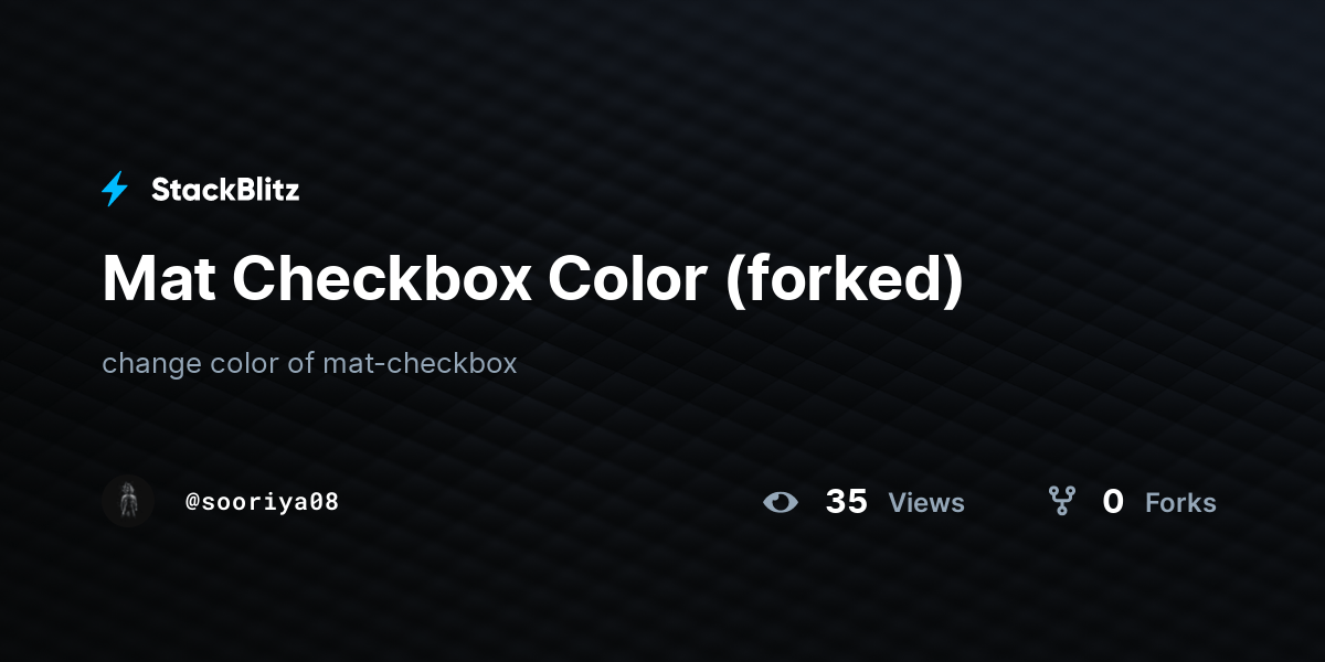 Mat Checkbox Color (forked) StackBlitz
