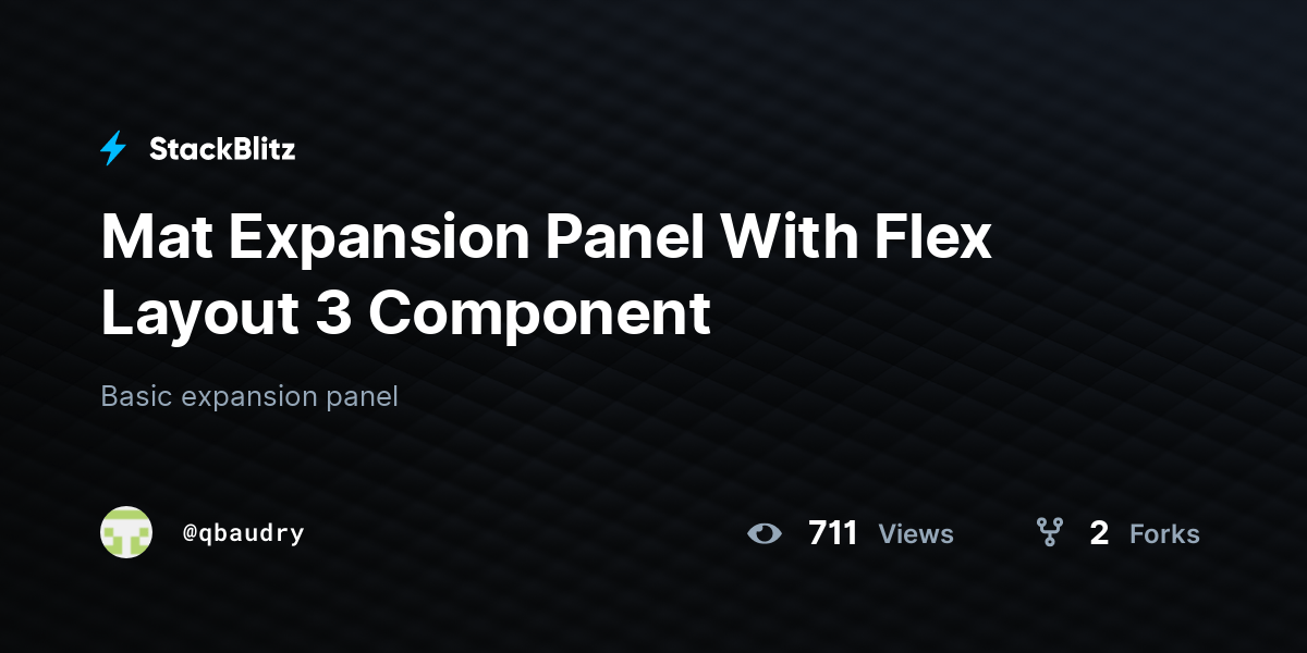 Mat Expansion Panel With Flex Layout 3 Component StackBlitz